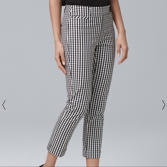 White House Black Market Pants - White House Black Market Gingham Slim Crop Pants 12.